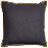 Charcoal Beige and Natural Jute Throw Pillow